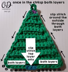 a crochet christmas tree ornament with instructions