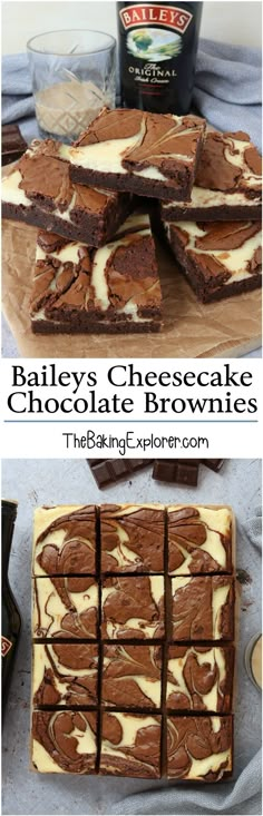 bailey's cheesecake chocolate brownies with marshmallows on the top and bottom