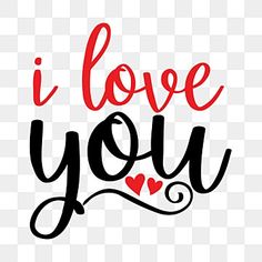 i love you lettering with hearts on the bottom, transparent background png and psd