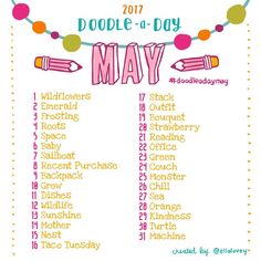 a poster with the words doodle - o - day on it and some crayons