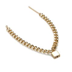 Gold Lock Chunky Chain Necklace (BUY 1 GET 1 FREE) – Tomorrows Offers Gold Chain Necklace As Gift, Gold Chain Link Necklace With Lock, Elegant Metal Jewelry With Lock Detail, Elegant Metal Jewelry With Lock, Metal Chain Link Necklace With Lock, Metal Chain Necklace With Lock For Gift, Chic Box Chain Necklace Gift, Chic Metal Chain Necklace For Gift, Chain Link Jewelry With Lock As Gift