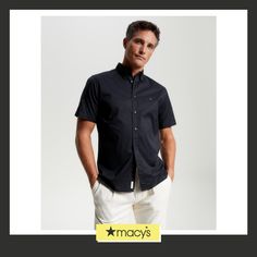 in stock Affordable Tommy Hilfiger Short Sleeve T-shirt, Tommy Hilfiger Fashion, Tommy Hilfiger Man, Classic Shirt, Shirt Online, Workout Shorts, Short Sleeve Shirt, Cotton Shirt, Cool Shirts