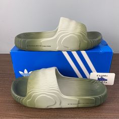 Brand New. Never Worn. Come With Original Box . I Carefully Package And Ship Immediately. Let Me Know If You Have Any Questions. Men’s Sz 13 Ship Same Or Next Business Day! 100% Authentic! Touch The Follow Bottom To Get Updated Every Day About New Deals. Green Slides For Streetwear With Branded Insole, Adidas Casual Low-top Slides, Casual Adidas Low-top Slides, Adidas Sporty Low-top Slides, Sporty Adidas Low-top Slides, Adidas Adilette 22, Crocs Sandals, Adidas Slides, Men Slides