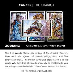 June 2018 Zodiac Tarot-Scopes by Joan Zodianz 3 Things