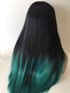 Black Ombre Hair, Red Scene Hair, Black Hair Ombre, Green Hair Dye, Hair Color Streaks, Teal Hair, Beautiful Hair Color, Pretty Hair Color