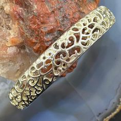 Ornate Sterling Silver Fashion Cuff Bracelet For Women. Opening 1" Diameter 2 1/4" Circumference 5 1/4" (W/O The Gap) Width 1/2" Weighs 17.4 Grams (Mojbr51oe60) Bracelet For Women, The Gap, Woman Colour, Womens Jewelry Bracelets, Cuff Bracelet, Silver Fashion, Gap, Cuff, Womens Sizes