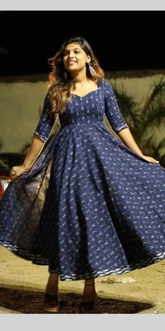 Dress Designs For Stitching, Long Blouse Designs, Ikkat Dresses, Simple Frock Design, Long Frock Designs, Long Gown Design, Simple Frocks, Anarkali Dress Pattern