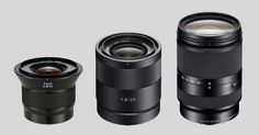 three different types of camera lens