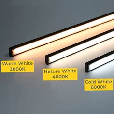 three different types of leds are shown with labels on the bottom and bottom of them