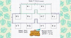 the floor plan for an animal crossing game, with animals and letters on each side