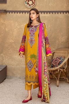 Ittehad Sgp Amarilla Signature Print 2021 Unstitched Cotton Lawn Suit For Fall, Embroidered Long Sleeve Lawn Suit For Winter, Embroidered Multicolor Winter Sets, Yellow Long Sleeve Winter Sets, Yellow Long Sleeve Sets With Printed Motifs, Winter Lawn Suit With Printed Motifs And Long Sleeves, Unstitched Long Sleeve Sets For Fall, Winter Lawn Suit With Printed Motifs, Cotton Sets With Printed Motifs For Fall