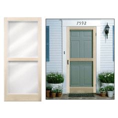 two pictures of the same door and window