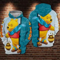 Print 3d, Fabric Cuff, Honey Pot, Pooh Bear, Personalized Hoodies, Unisex Design, Pastel Pink, Hoodie Print