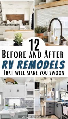 kitchen remodeling before and after pictures with text overlay that reads, 12 ways to make your kitchen look like it's been remodeled