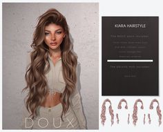 an image of a woman with long hair and other items to make her look like she is