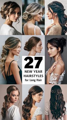 Hairstyles With A Claw Clip, Long Hair Wavy, Hair Ideas For Women, Hairstyle Long, New Year Hairstyle, Simple Updo, Braided Half Up, Hair Chains, Hair Textures