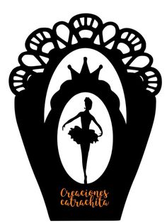 a black and white silhouette of a ballerina with the words creacionos catac