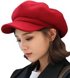 PRICES MAY VARY. ♥️ Material: High-quality cotton and wool materials bring you a well wearing experience, which is soft, comfortable, breathable, not irritating the skin, not stuffy sweat, has no odor, light weight, elastic fabric, double-layer thickening, keeping you fell relax. ♥️ Cap Circumference: 22.06 " - 23.62 ", suitable for most people. Our cute warm winter newsboy hat are designed in perfect free size for all adults, and you could pull the rope to adjust the size. ♥️ Retro Classic News