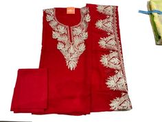 Zari Embroidered Kashmiri Suit, Indian, Ethnic, Red, dress, fashion, girl, Kashmiri, Embroidery, Emb Semi-stitched Embroidered Georgette Dress, Traditional Embroidered Straight Kurta Dress For Navratri, Traditional Embroidered Dress Straight Kurta For Navratri, Traditional Straight Kurta Embroidered Dress For Navratri, Bollywood Style Embroidered Straight Kurta For Festivals, Georgette Dress With Embroidered Border In Straight Kurta Style, Bollywood Straight Kurta Embroidered Dress For Festivals, Embroidered Ceremonial Dress For Diwali, Georgette Dresses With Embroidered Border For Navratri