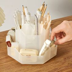 PRICES MAY VARY. -ROTATING DESKTOP ORGANIZER - Simply spin this pencil holder to store or take out your things, this storage organizer allows you to keep all of your things within reach. Our office plastic desk organizer with divided 9 compartments that will organize pens, pencils, , ruler, clips, scissors and other office accessories separately. -CLASSROOM ORGANIZATION - Homeschool supplies can take up craft organizers and storage space. This pen organizer or desk caddy stops that! A classroom Kids Art Desk, Organize Homeschool Supplies, Art Supply Storage, Pencil Holders For Desk, Homeschool Supplies, Art Supplies Storage, Pen Organization, Pen Storage, Desk Supplies