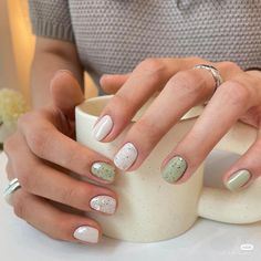 Nails Art Designs Summer, Green And White Nails, Summer Nails Art Designs, Nails Images, Summer Nail Art Designs, Summer Nails Art, Mint Nails, Nails Art Designs