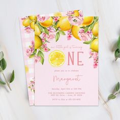 a pink and yellow birthday party with lemons