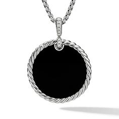 David Yurman Reversible Disc Pendant with Black Onyx and Mother of Pearl and Pave Diamonds David Yurman Circle Pendant, Jewelry Education, White Agate, Diamond Education, Disc Pendant, Ring Pendant Necklace, Custom Jewelry Design, David Yurman, Diamond Gemstone