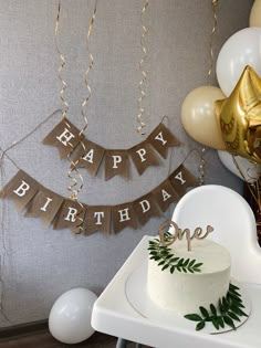 a birthday cake sitting on top of a table