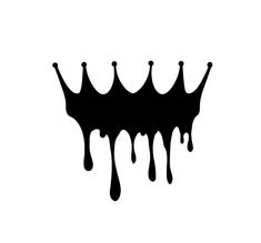 dripping black paint on white background