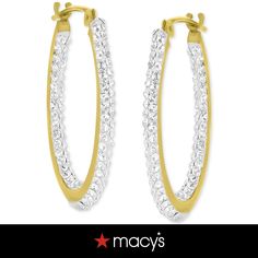 in stock White Hoop Jewelry For Anniversary, White Diamond Cut Hoop Jewelry, White Hoop Jewelry With Diamond Accents, Macy's Small Hoop Earrings For Anniversary, White Diamond Accented Hoop Earrings, Macy's Hoop Earrings With Diamond Accents For Anniversary, Macy's Hoop Jewelry With Diamond Accents, Macy's Silver Hoop Jewelry, Macy's White Gold Hoop Jewelry