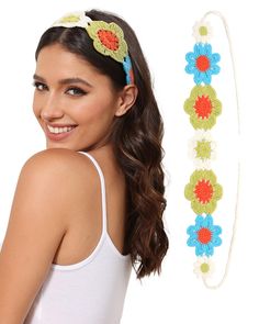 PRICES MAY VARY. WOMEN CROCHET HEADBANDS CAN BE WORN IN MANY WAYS - The tie-back crochet headbands for girls can be worn on your head to add color to your hairstyle or cover up any condition at the root of your hair on bad days. You can also add your favorite trinkets to the crochet cute headbands for women and wear it as a necklace. ADJUSTABLE TIE-BACK KNITTED HEADBAND - The girl knitted headband bandana is 15.75 inches long and 2.76 inches wide, with a 8.27 inches single side tie-back. The tie Crochet Headbands For Women, Style Hair Scarf, Crochet Headwrap, Crochet Logo, Hippie Headband, Flower Hairband, Bandeau Au Crochet, Hippie Headbands, Crochet Headbands