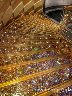 the stairs are covered with lots of glitter