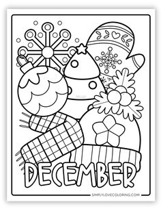 the december coloring page for kids