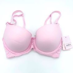 New With Tags! Light Pink Lace Trimmed Demi Style Bra. See Photo For Fabric Content. Feminine Fitted Nursing Bra With Lace Trim, Fitted Seamless Pink Nursing Bra, Feminine Pink Nursing Bra With Removable Pads, Elegant Fitted Pink Nursing Bra, Pink Fitted Full Cup Nursing Bra, Spring Fitted Nursing Bra, Fitted Pink Nursing Bra, Baby Pink Lace, Leisure Bra