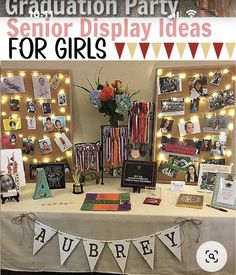 Senior Dance Table Display, Senior Table Ideas Cheer, Cheer Senior Table, Senior Poster Board Ideas Dance, Senior Cheer Banquet Table Ideas, Senior Night Table Display Cheer, Senior Cheer Table Ideas, Graduation Sports Display, Drill Team Senior Table