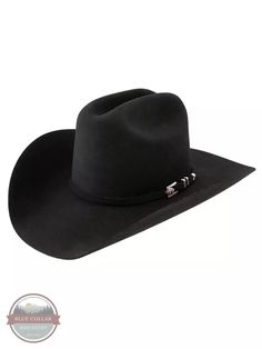 Stetson SBAPCH-754007 Apache 4X Buffalo Black Felt Western Hat Profile View Black Flat Bill Hat For Ranch, Black Western Hat For Outdoor, Black Western Top Hat For Ranch, Black Western Style Top Hat For Ranch, Western Black Brimmed Felt Hat, Black Short Brim Felt Hat For Ranch, Black Brimmed Western Felt Hat, Classic Black Hat Bands For Ranch, Black Western Top Hat For Rodeo