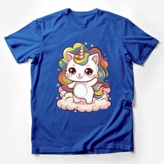 Unicorn Cat T-Shirt, Cute Caticorn Tee, Kawaii Kitty with Rainbow Horn, Magical Animal Shirt, Fantasy Feline, Gift for Cat Lovers Male T-Shirt Custom graphic T-Shirt.Customize your color Playful Cotton T-shirt With Unicorn Print, Cute Short Sleeve Tops With Unicorn Print, Playful Unicorn Print Crew Neck Top, Cute Multicolor Unicorn Print T-shirt, Kawaii Multicolor Character Print T-shirt, Cute Unicorn Print Crew Neck T-shirt, Cute White T-shirt With Unicorn Print, Kawaii Multicolor Short Sleeve T-shirt, Kawaii Cartoon Print Crew Neck Shirt