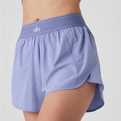 Brand New With Tags! Color: Lilac Blue Size: Xs Sold Out Online! Alo Yoga Short Bottoms With Elastic Waistband, Alo Yoga Shorts With Elastic Waistband, Purple Spring Activewear With Elastic Waistband, Spring Purple Activewear With Elastic Waistband, Purple Activewear With Elastic Waistband For Spring, Casual Alo Yoga Athletic Shorts, Casual Purple Short Activewear, Casual Purple Activewear Shorts, Purple Activewear With Built-in Shorts For Spring