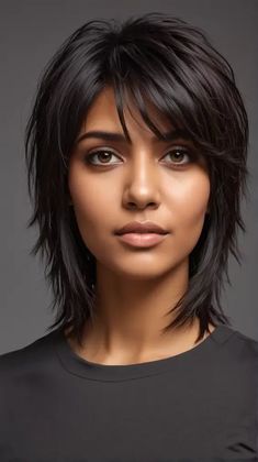 Medium Choppy Shag Haircuts, Medium Length Shags, Medium Hairstyle Women Straight, Layered Bangs Medium Hair, Modern Shag Haircuts Short, Choppy Shag Haircut, Coupe Shag, Hairstyles For Every Hair Type