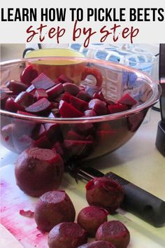 beets in a bowl with the words learn how to pick beets step by step