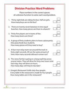 a worksheet for division practice with the words division in red and white on it