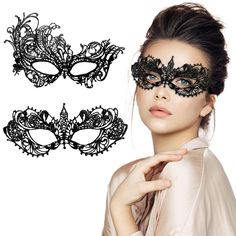 PRICES MAY VARY. 【Masquerade Mask For Couple】FunMular Mysterious style made of soft lace,Designed with fixed contour shape, not easy to deform, perfect masquerade mask for women on costume party,halloween party,mardi gras party, cute and sexy style fit for various outfit dress. 【Women's Mardi Gras Masks Set】This couples masquerade masks contain 1PCS mysterious women lace forming mask and 1PCS handsome and comfortable men's leather mask combination, easy to help you get a holiday mask dress, maki Black Masquerade Mask For Halloween Gift, Novelty Party Costume Eye Mask, Novelty Party Eye Mask Costume Accessory, Novelty Eye Mask Costume Accessory For Party, Themed Party Eye Mask Costume Accessory, Black Costume Accessories For Carnival Gift, Black Carnival Costume Accessories Gift, Themed Masquerade Mask For Carnival Party, Black Fantasy Costume Accessories As Gift