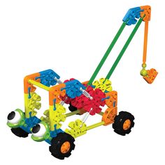 an image of a toy truck made out of legos and plastic parts on white background