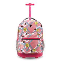 JWorld Sunrise Kids' 18" Rolling Backpack - Basketbally School Bags With Wheels, Storing Water Bottles, Kids Rolling Backpack, Underseat Carry On, Backpack For School, Rolling Bag, Day Backpacks, Laptop Travel, Rolling Backpack