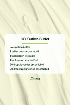 Do you have cracked or split cuticles? Well it might be because of lack of moisture. One of the easiest ways for the skin to absorb these ingredients is by applying a body butter to the area. This DIY cuticle butter is that the ingredients cater to your nails AND cuticles 💅🏼⁠ ⁠ Oil Your Cuticles Quotes, Homemade Cuticle Oil Recipes, Diy Cuticle Butter, Doterra Cuticle Oil Recipe, How To Make Nail Cuticle Oil, Hydrating Cuticle Oil, Dry Cuticles, Cooking With Coconut Oil, Frankincense Essential Oil