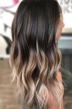 The Balayage Hair Trend: Everything You Need to Know | Glaminati.com Blonde Ombre Brunette, Brown And Blonde Balayage Long, Brunette With Blonde Ombre, Brown Melt Hair Balayage, Dark Roots With Blonde Ends, Dark Brunette To Blonde Balayage Hair, Dark Brown Hair With Blonde Ombré, Summer Hair Color Ombre, Long Ombré Hair