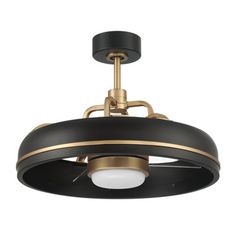 a black and gold ceiling light fixture