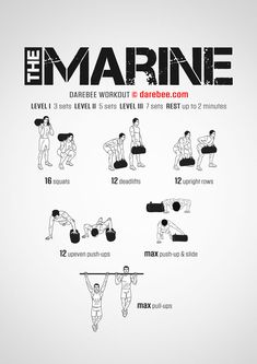 the marine workout poster shows how to do it