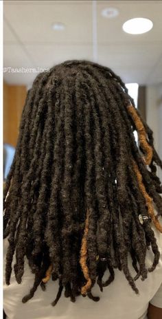 Thick Loc Styles, Short Thick Locs, Women With Freeform Locs, Long Natural Dreads Black Women, Thick Semi Freeform Locs, Dyed Dreads, Black Girls With Locs Aesthetic, Loc Journey Memes