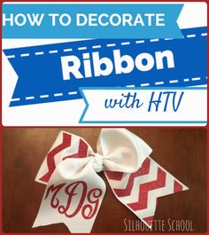 how to decorate ribbon with htv and monogrammed bow for the front door